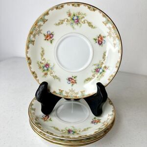 Set Of‎ 4 Tea cup plates Only Empress China “Windmere” Japan Gold Replacement